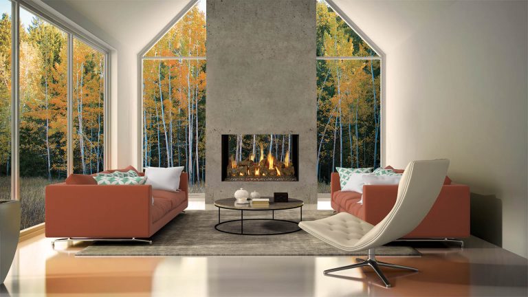 DaVinci Timber 48 x 30 See-Thru Gas Fireplace - manufacturer collection photograph