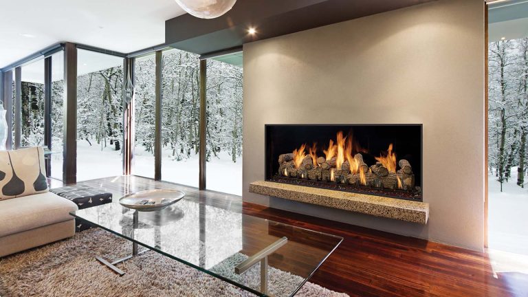 DaVinci Timber 72 x 30 Single-Sided Gas Fireplace - manufacturer collection photograph