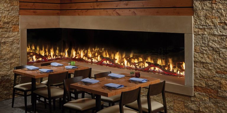 DaVinci L Configuration Custom Gas Fireplace - manufacturer collection photograph