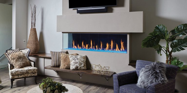 DaVinci Corner Custom Gas Fireplace - manufacturer collection photograph