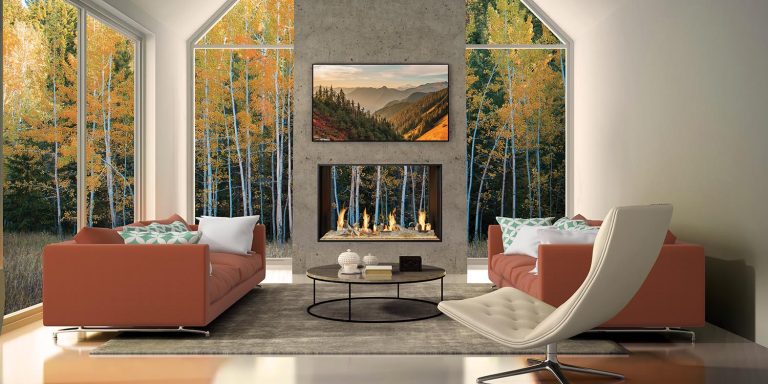DaVinci See-Thru Custom Gas Fireplace - manufacturer collection photograph